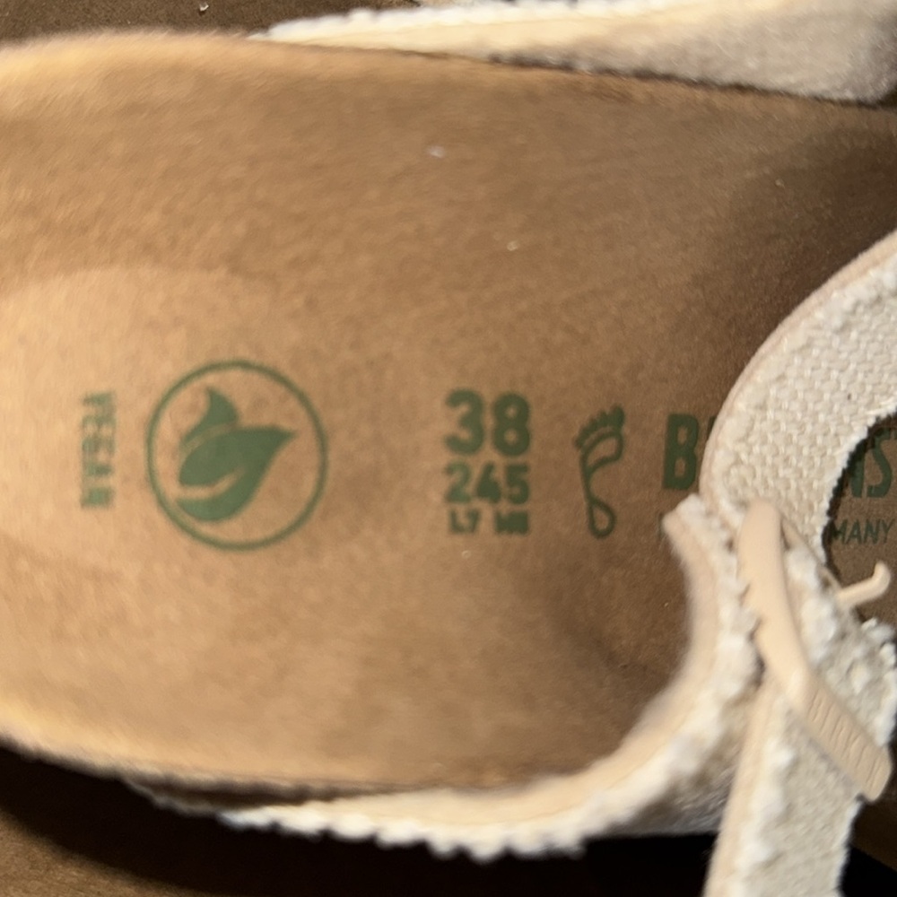 Birkenstock Textured Cream Sandals - Picture 5 of 5